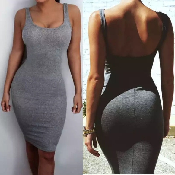 NEW Grey Bodycon Dress - Picture 2 of 3